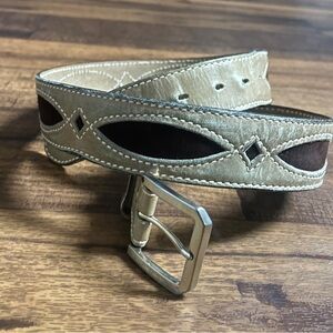 Country Casuals ~ Brown Leather W/ Cowhide Bonded Lined~ USA~Men’s Large Belt